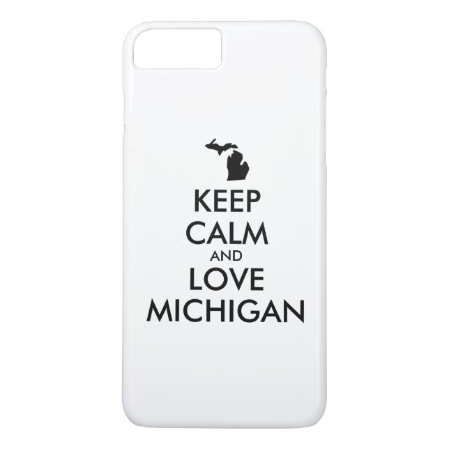 Customizable KEEP CALM and LOVE MICHIGAN Case-Mate iPhone Case (Back)
