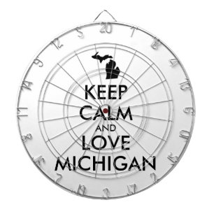Customizable KEEP CALM and LOVE MICHIGAN Dart Board