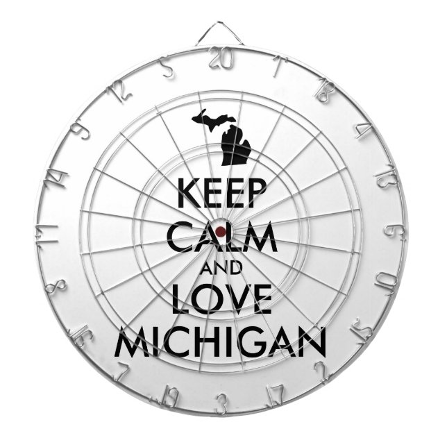 Customizable KEEP CALM and LOVE MICHIGAN Dart Board (Front)