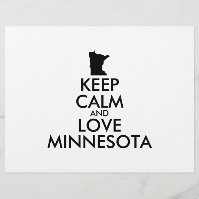 Customizable KEEP CALM and LOVE MINNESOTA Flyer (Front)