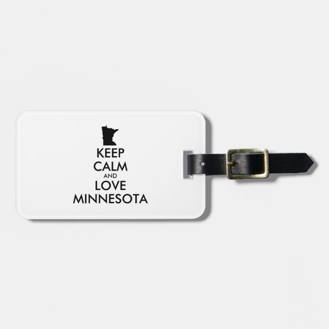 Customizable KEEP CALM and LOVE MINNESOTA Luggage Tag (Front Horizontal)