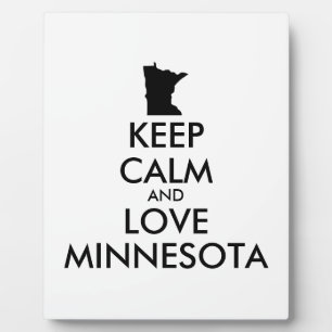 Customizable KEEP CALM and LOVE MINNESOTA Plaque