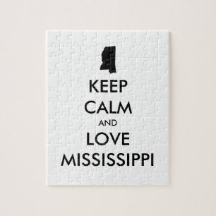 Customizable KEEP CALM and LOVE MISSISSIPPI Jigsaw Puzzle