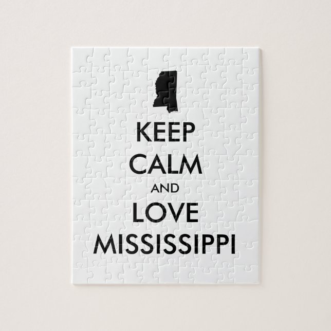 Customizable KEEP CALM and LOVE MISSISSIPPI Jigsaw Puzzle (Vertical)