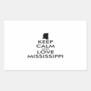 Customizable KEEP CALM and LOVE MISSISSIPPI Rectangular Sticker