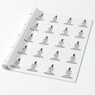 Customizable KEEP CALM and LOVE MISSISSIPPI Wrapping Paper