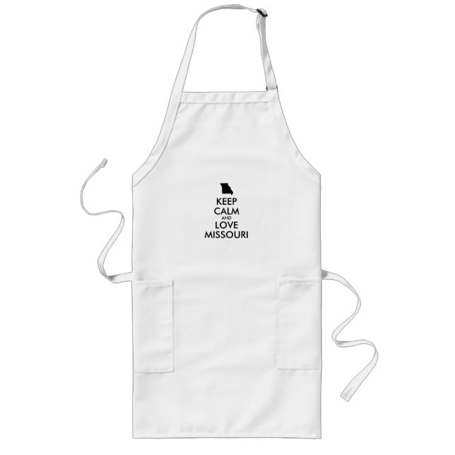 Customizable KEEP CALM and LOVE MISSOURI Long Apron (Front)