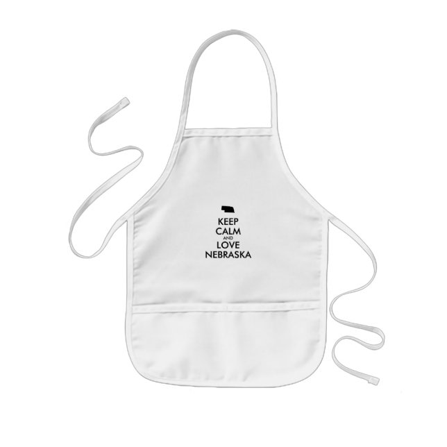 Customizable KEEP CALM and LOVE NEBRASKA Kids' Apron (Front)