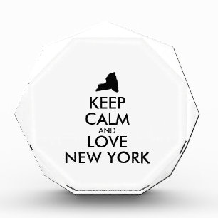 Customizable KEEP CALM and LOVE NEW YORK Acrylic Award