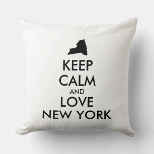 Customizable KEEP CALM and LOVE NEW YORK Throw Pillow