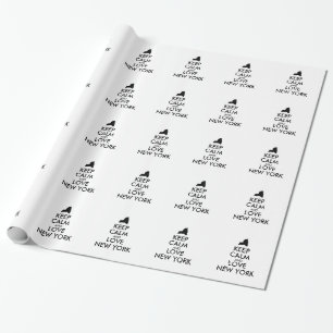 Customizable KEEP CALM and LOVE NEW YORK Wrapping Paper