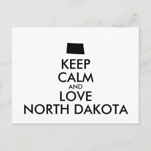 Customizable KEEP CALM and LOVE NORTH DAKOTA Postcard