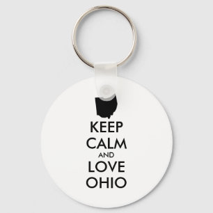 Customizable KEEP CALM and LOVE OHIO Keychain