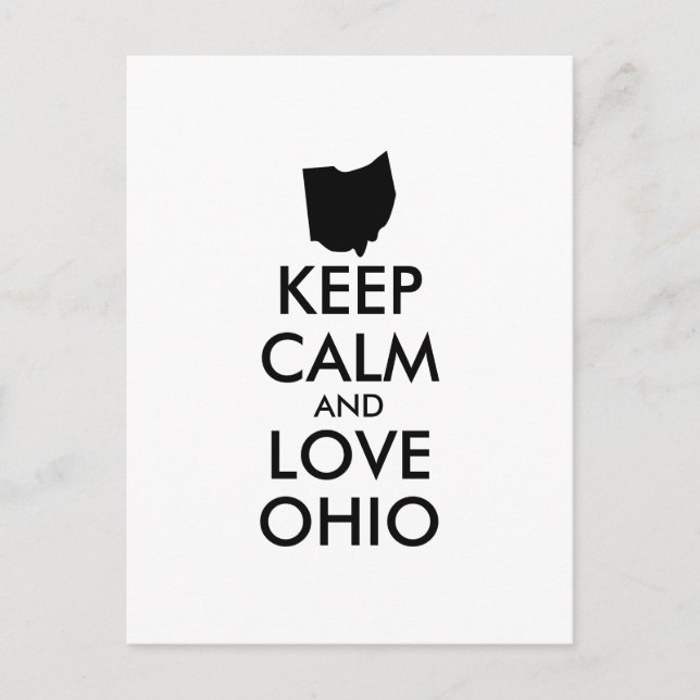 Customizable KEEP CALM and LOVE OHIO Postcard (Front)