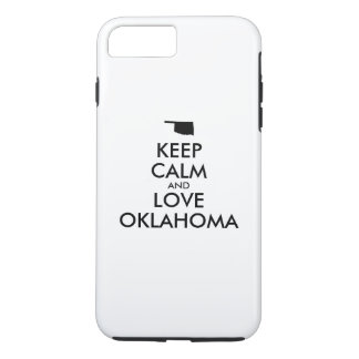 Customizable KEEP CALM and LOVE OKLAHOMA iPhone 8 Plus/7 Plus Case