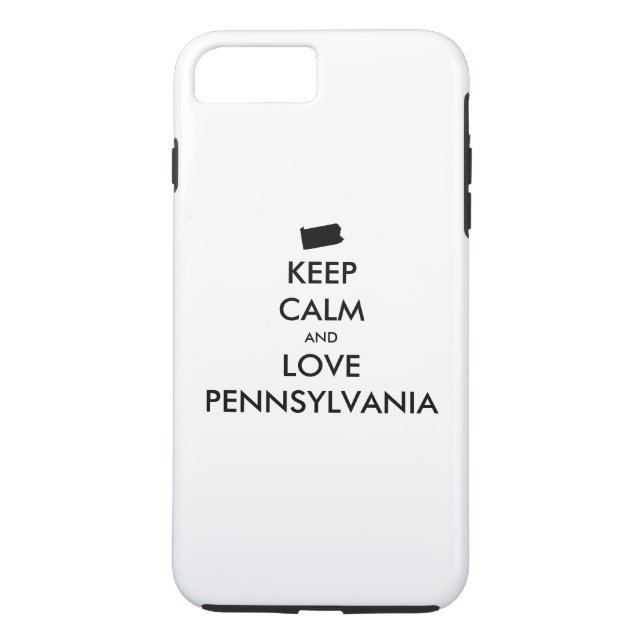 Customizable KEEP CALM and LOVE PENNSYLVANIA Case-Mate iPhone Case (Back)