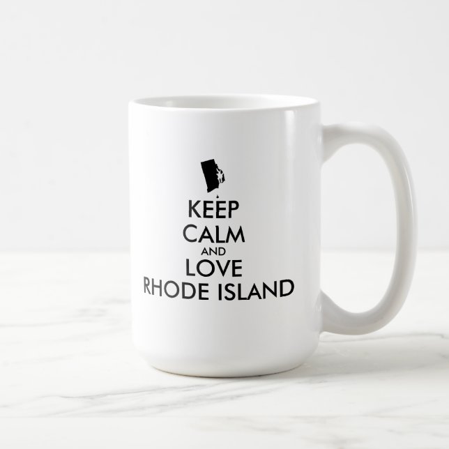 Customizable KEEP CALM and LOVE RHODE ISLAND Coffee Mug (Right)