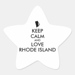 Customizable KEEP CALM and LOVE RHODE ISLAND Star Sticker