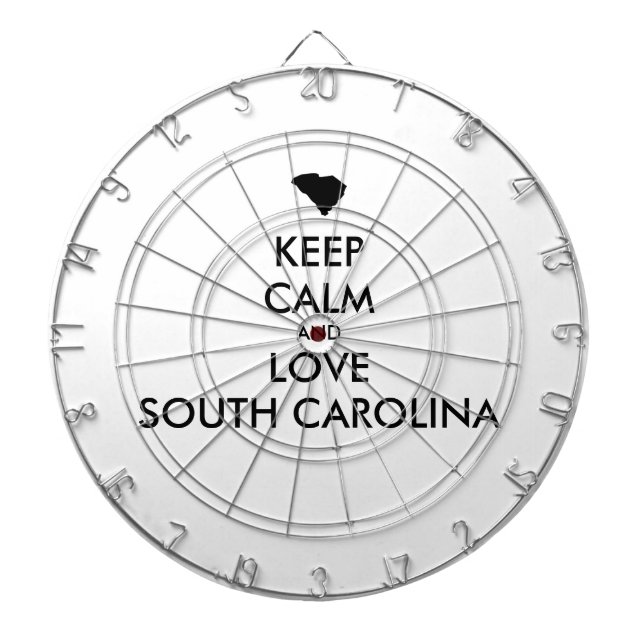 Customizable KEEP CALM and LOVE SOUTH CAROLINA Dart Board (Front)
