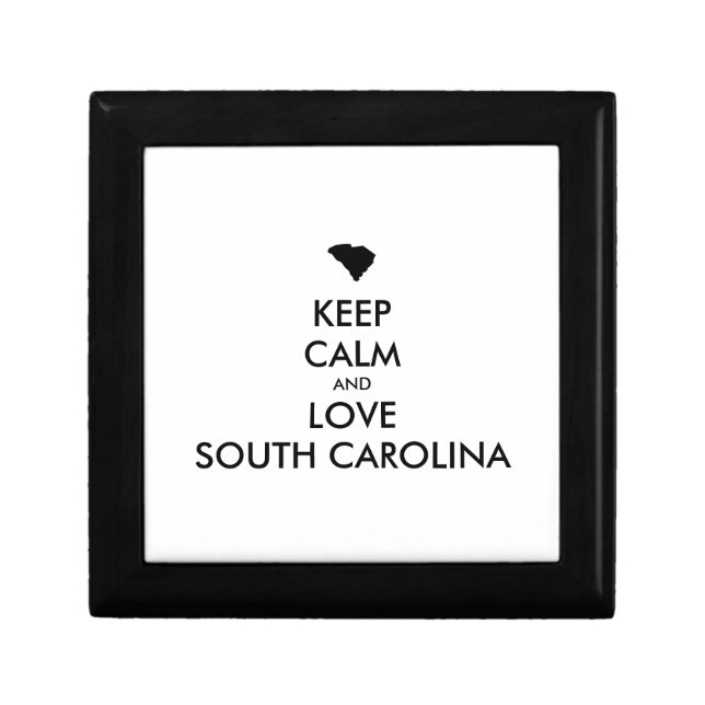 Customizable KEEP CALM and LOVE SOUTH CAROLINA Gift Box (Front)