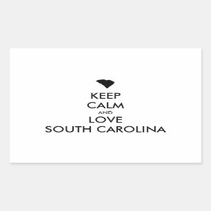 Customizable KEEP CALM and LOVE SOUTH CAROLINA Rectangular Sticker