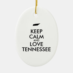 Customizable KEEP CALM and LOVE TENNESSEE Ceramic Ornament