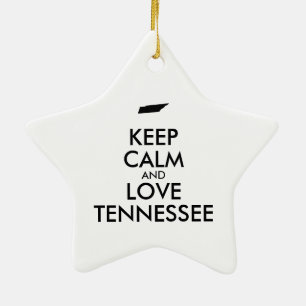 Customizable KEEP CALM and LOVE TENNESSEE Ceramic Ornament