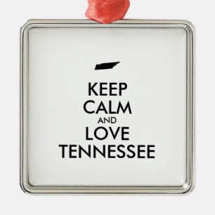 Customizable KEEP CALM and LOVE TENNESSEE Metal Ornament