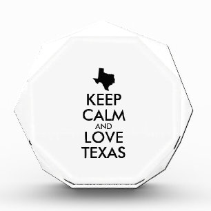 Customizable KEEP CALM and LOVE TEXAS Award