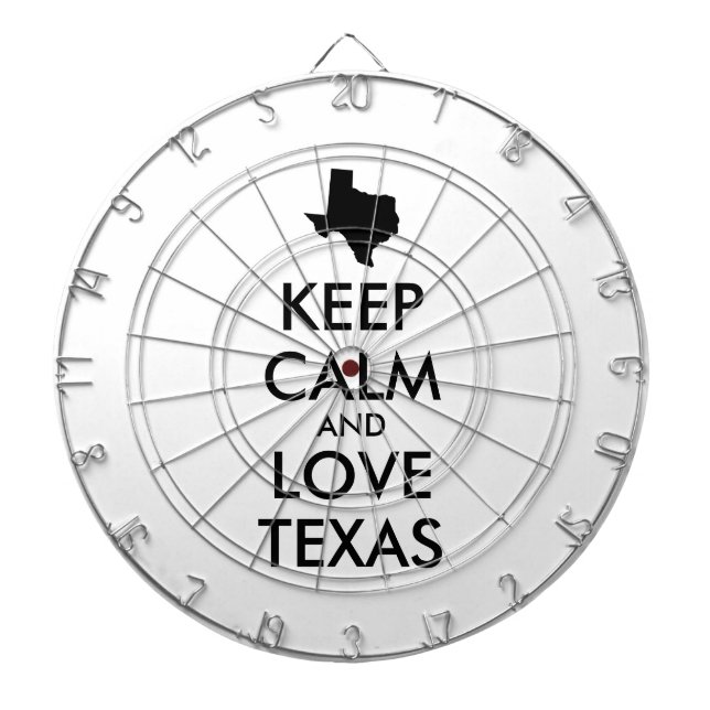 Customizable KEEP CALM and LOVE TEXAS Dart Board (Front)