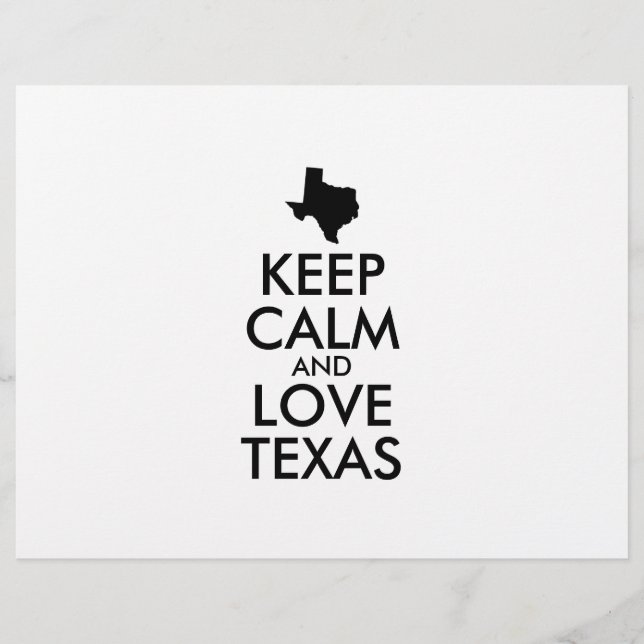 Customizable KEEP CALM and LOVE TEXAS Flyer (Front)