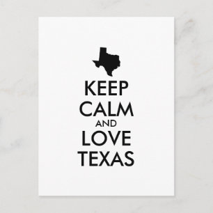 Customizable KEEP CALM and LOVE TEXAS Postcard