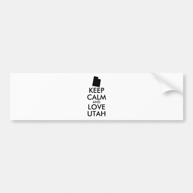 Customizable KEEP CALM and LOVE UTAH Bumper Sticker (Front)