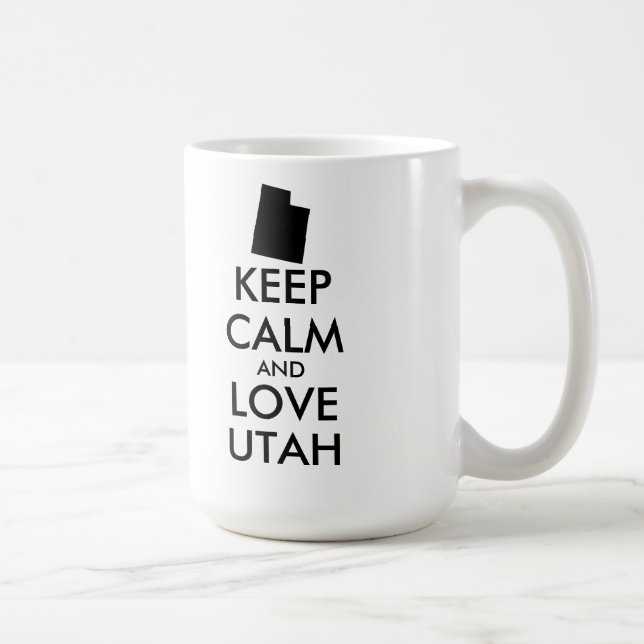Customizable KEEP CALM and LOVE UTAH Coffee Mug (Right)