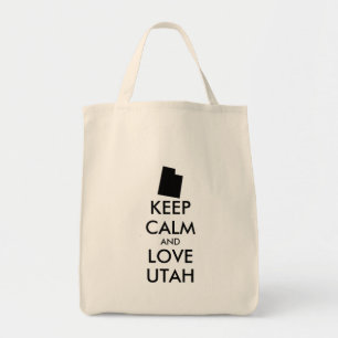 Customizable KEEP CALM and LOVE UTAH Tote Bag
