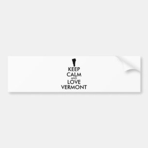 Customizable KEEP CALM and LOVE VERMONT Bumper Sticker