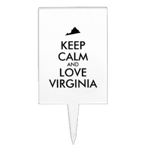 Customizable KEEP CALM and LOVE VIRGINIA Cake Topper
