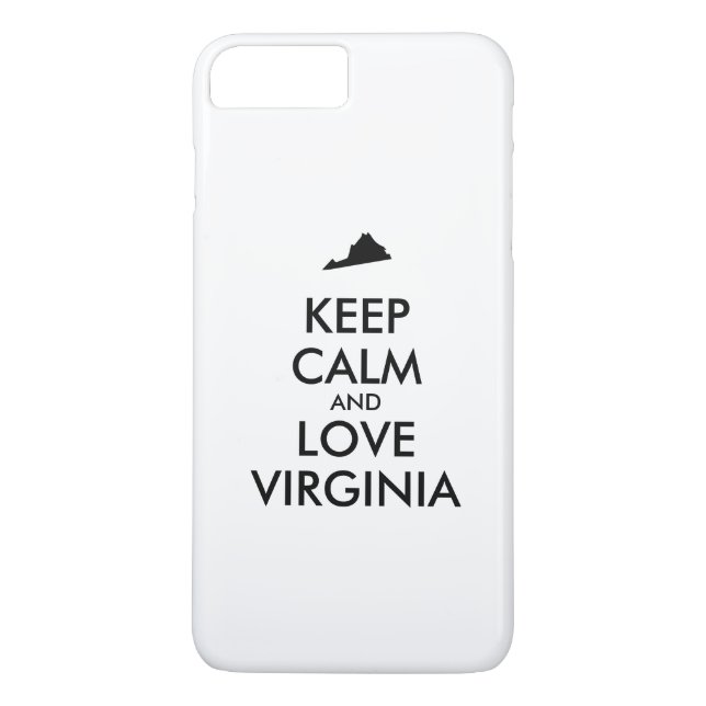 Customizable KEEP CALM and LOVE VIRGINIA Case-Mate iPhone Case (Back)