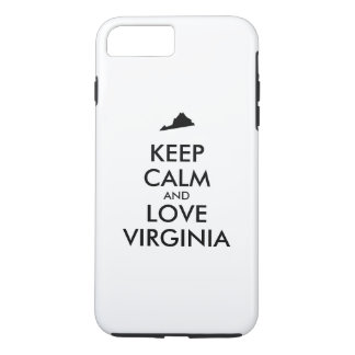 Customizable KEEP CALM and LOVE VIRGINIA iPhone 8 Plus/7 Plus Case
