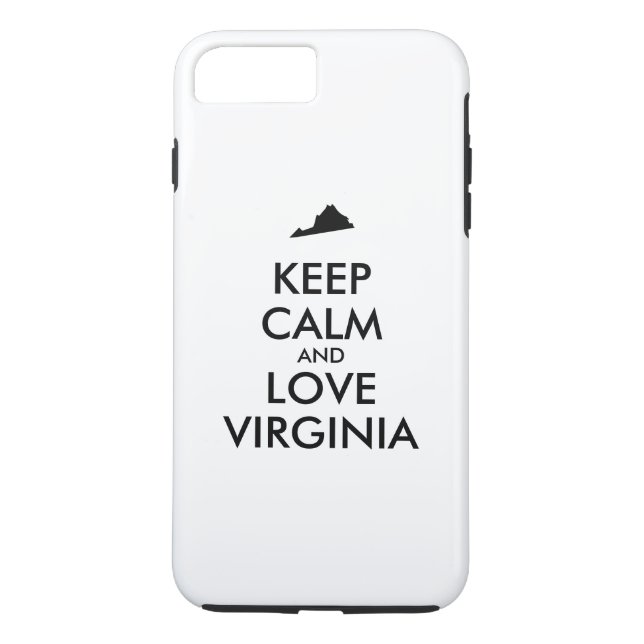Customizable KEEP CALM and LOVE VIRGINIA Case-Mate iPhone Case (Back)