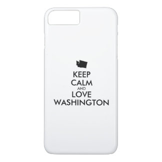 Customizable KEEP CALM and LOVE WASHINGTON iPhone 8 Plus/7 Plus Case