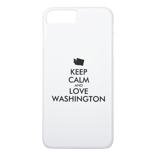 Customizable KEEP CALM and LOVE WASHINGTON Case-Mate iPhone Case (Back)