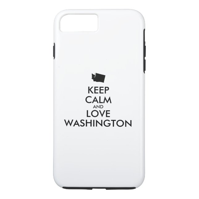 Customizable KEEP CALM and LOVE WASHINGTON Case-Mate iPhone Case (Back)