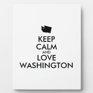 Customizable KEEP CALM and LOVE WASHINGTON Plaque