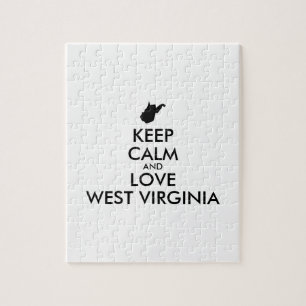 Customizable KEEP CALM and LOVE WEST VIRGINIA Jigsaw Puzzle