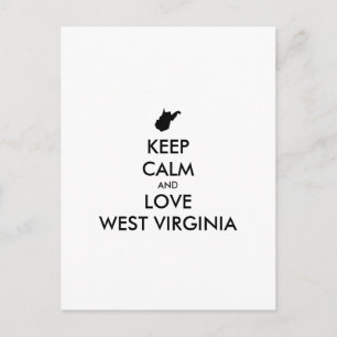 Customizable KEEP CALM and LOVE WEST VIRGINIA Postcard