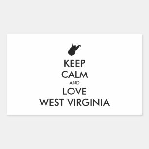Customizable KEEP CALM and LOVE WEST VIRGINIA Rectangular Sticker