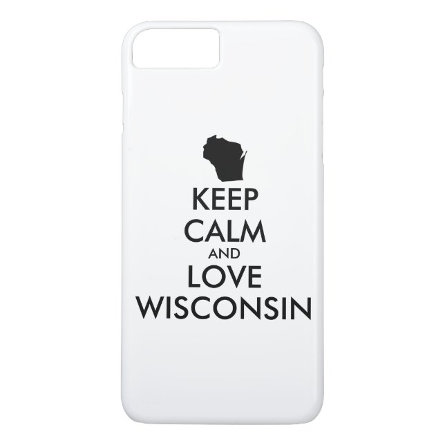 Customizable KEEP CALM and LOVE WISCONSIN Case-Mate iPhone Case (Back)