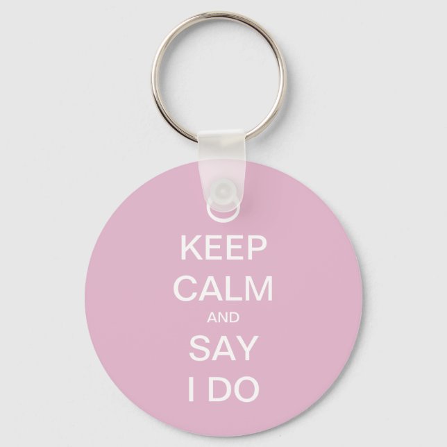 Customizable Keep Calm Bridal Design Keychain (Front)