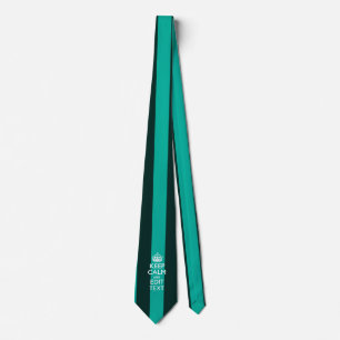 Customizable Keep Calm Your Text on Stripes Tie